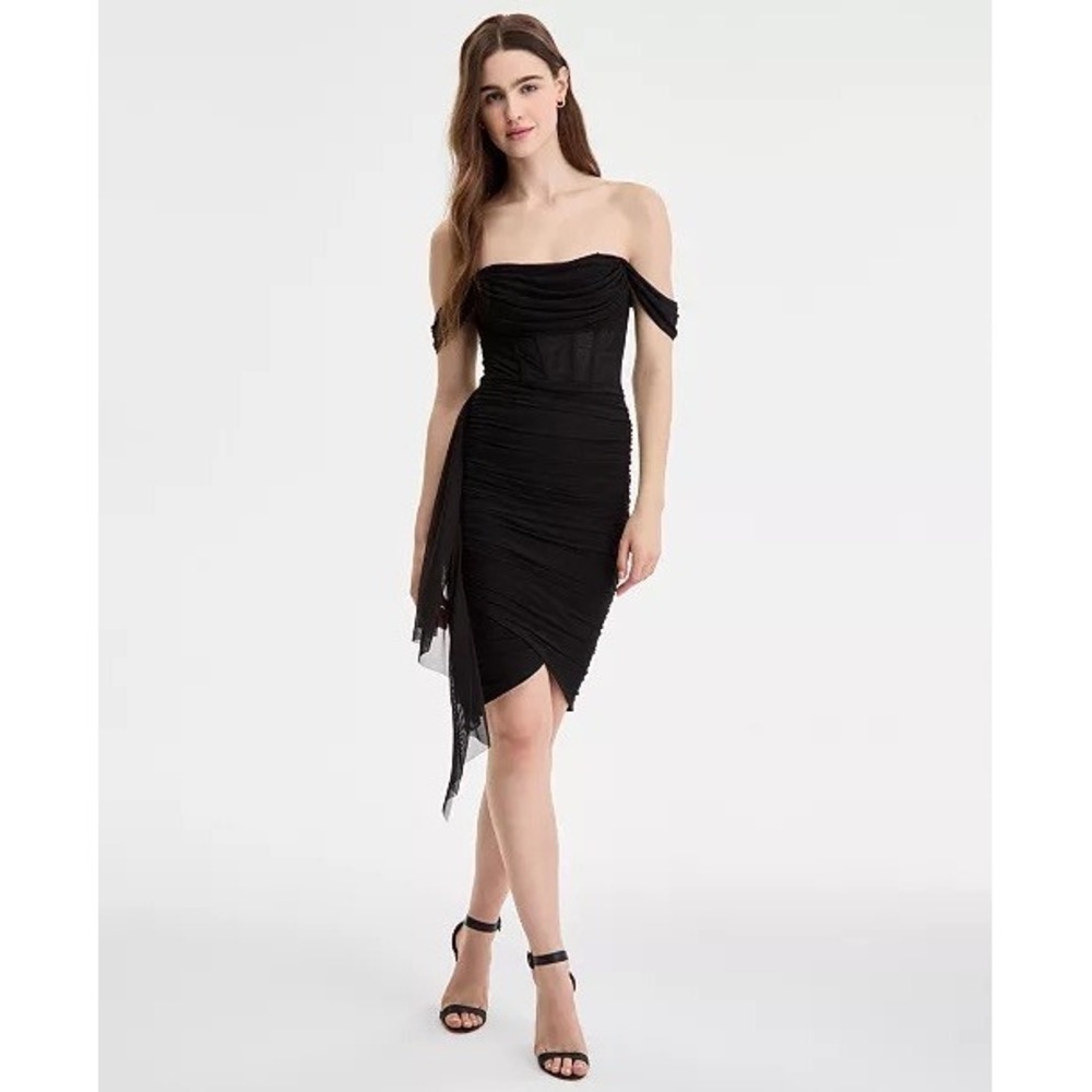 SENI & CADE City Studios Juniors' Off-The-Shoulder Corset Mesh Dress 11/12 NWT
